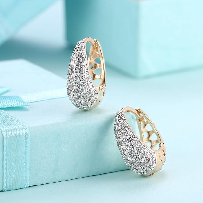 Gold Plated Crystal Earrings for Girls and Women - Image 3