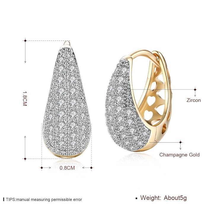 Gold Plated Crystal Earrings for Girls and Women - Image 4