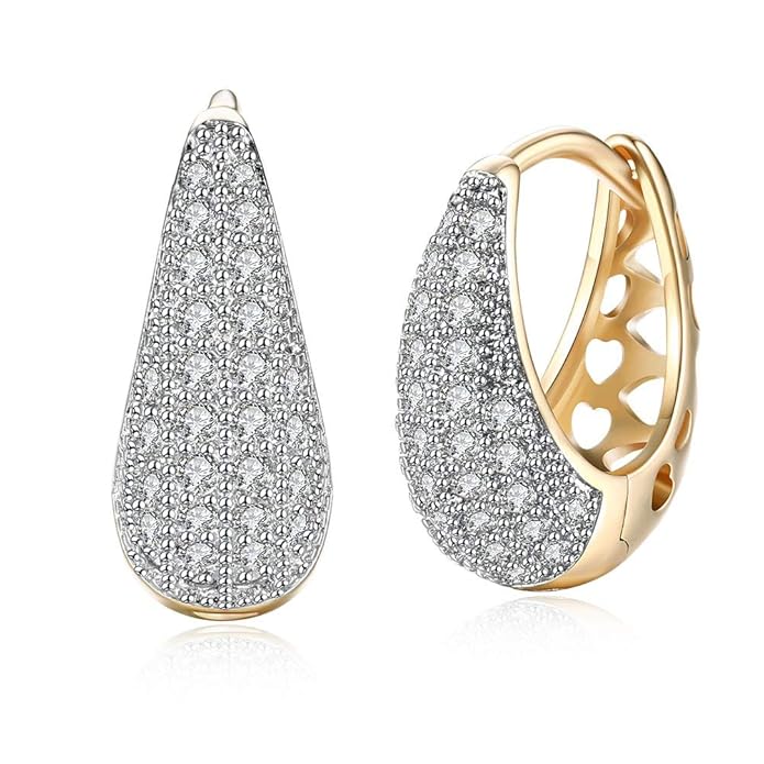 Gold Plated Crystal Earrings for Girls and Women